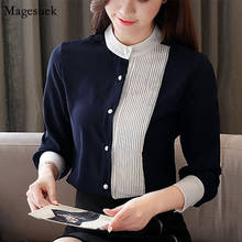 2021 New Korean Long Sleeve Chiffon Women Shirts Autumn Slim Women Tops and Blouse Business Wear Slim Elegant Blouse Blusas 8020 2024 - buy cheap
