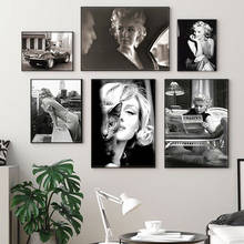 Marilyn Poster Movie Star Canvas Painting On The Wall Black White Photography  Figure Print Picture For Living Room Home Decor 2024 - buy cheap