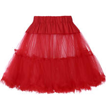 2021 Black Red White Women Tutu Skirt Mini Tulle Netting Crinoline Rockabilly Petticoat Underskirt Slip Vintage Skirts 2024 - buy cheap