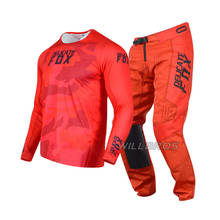 Presente de natal conjunto engrenagem delicada raposa 180 oktiv trev jérsei calças mx bicicleta sujeira outfit mountain bike offroad mx combinação vermelho terno 2024 - compre barato