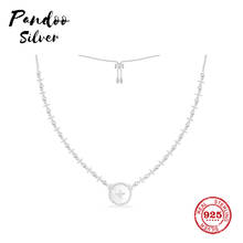 Abalorio de moda de plata de ley copia 1:1, collar de Estrella de Plata ajustable con nácar para mujer, regalo de joyería 2021 2024 - compra barato