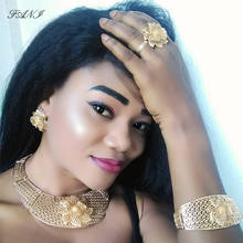 Fani-Juego de joyería de diseño africano para mujer, conjunto de joyería nigeriana para boda, marca de Dubái, conjuntos de joyas nupciales doradas, venta al por mayor 2024 - compra barato