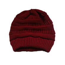 bonnet femme hiver Male and female Cable Knit Beanie Skully merino wool women Trendy Warm Chunky Hat 2024 - buy cheap