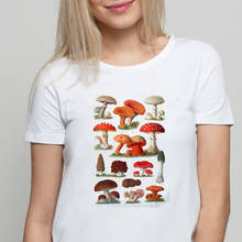 Camiseta feminina com estampa de cogumelo, camiseta feminina estampada com manga curta, estilo cogumelo para verão 2024 - compre barato