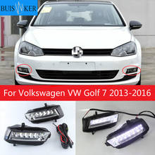 1 Set LED For Volkswagen VW Golf 7 2013 2014 2015 2016 DRL Daytime Running Lights Daylight With Turn Yellow Signal 2024 - buy cheap
