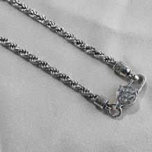 Pulseira de corda fnj, bracelete feminino de prata 925, largura da prata 4mm, original, s925, joias para mulheres, vajra, cruz de lótus, 17cm -20cm 2024 - compre barato