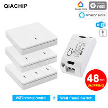 QIACHIP Tuya Smart Life APP WiFi 1/2/3 Gang Push Switch Light RF 433Mhz Wall DIY Relay Timer Module Google Home Alexa 2024 - buy cheap