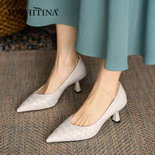 SOPHITINA Women Pumps Fashion Spring Weave Comfort Genuine Leather Pumps Pointed Toe All-Match Concise Office Lady Shoes DO434 2024 - buy cheap