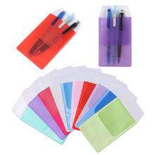3 pces leak-proof pvc caneta bolsa colorido pocket protector médicos enfermeiros lápis caso material escolar de escritório 2024 - compre barato