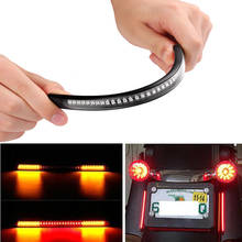 Flexible 48 LED Motorcycle Light Bar Strip Tail Brake Stop Turn Signal License Plate Light Waterproof  SMD LED Red Amber Color 2024 - buy cheap