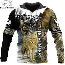 Animal Coyote Camo Hunter 3D Printed Men Hoodie Harajuku Fashion Sweatshirt Unisex Casual Pullover sudadera hombre hoodies DW080 2024 - buy cheap