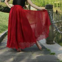 2 Layer Maxi Long Skirt Women Chiffon skirt summer Plus Size Women wedding Bridesmaid skirt Autumn Big Hem Skirt For Women Drop 2024 - buy cheap