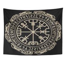Design viking celtico preto, ícone mágico com bússola adequada para o círculo de runas e dragões de norse, decoração de casa 2024 - compre barato