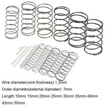 10PCS 1.2*7*10-50mm Spring Steel Small Compression Release Mechanical Return Spring Pressure Spring OD 7mm 1.2x7x10-50mm 2024 - buy cheap