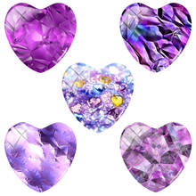 TAFREE 25MM Fashion Shine Crystals Texture Pattern Heart Shape Flat Back Glass Cabochon diy Jewelry TX395 2024 - buy cheap
