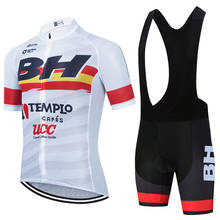 Roupa esportiva branca de equipe de ciclismo bh, camiseta e bermuda de ciclismo com secagem rápida, verão, 20d, masculina 2024 - compre barato