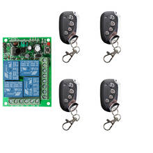 Módulo receptor sem fio 4ch de 24v dc, controlo remoto universal de 433mhz, interruptor rf com 4 botões, portão de garagem