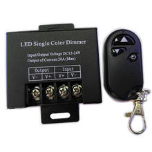 DC12-24V de canal de un solo color con mando a distancia RF, controlador regulador LED, 20A, 3 teclas, para tira de luces LED de un solo Color, 5050, 3528 2024 - compra barato