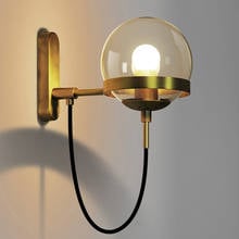 American Retro led Wall Lamp Glass Ball Bathroom Mirror light Bedroom Living Room Hallway Wall Sconces Light Fixtures AC85-265V 2024 - buy cheap