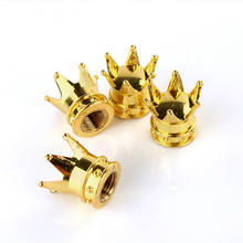 Gold Crown Shaped Tyre Wheel Stem Air Valve Caps Car Tire Valve Caps Auto Truck Motocycle Bike MTB Dust Dustproof Caps 4PCS 2024 - buy cheap