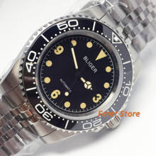 Bliger-novo relógio masculino com caixa de prata, 40mm, safira, vidro, moldura de cerâmica, aço inoxidável luminoso, automático 2024 - compre barato