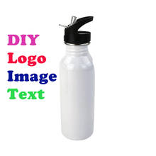 Customize Sports Water Bottle Stainless steel DIY Print Logo Photo Text 600 ML Metal Bottle Personalized Image Mugs straw bottle 2024 - buy cheap