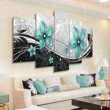 Hermosa pintura de diamantes de flor azul, 5 piezas, imagen bordada de diamantes de imitación, punto de cruz, decoración del hogar, varias imágenes 2024 - compra barato