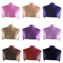 Colarinho de camiseta islâmica hijab, camiseta falsa de muçulmano, feminina, cobertura completa, elástico sob o pescoço, macio, envoltório, capa de pescoço, ramadã novo 2024 - compre barato