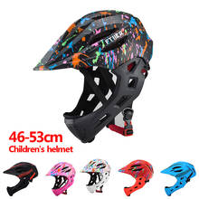 Детский шлем на все лицо, велосипед, горный велосипед, катание на коньках, детские шлемы для верховой езды, велосипедная защита, светодиодны... 2024 - купить недорого