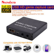 4K USB HD видеозахват, HD к USB 2,0 карта захвата с микрофоном R/L для прямой трансляции, плата для камеры, переключатель, запись игр 2024 - купить недорого