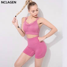 Yoga Set Gym Clothes Sport Outfit Fitness Suit 2 Piece Workout Bra & Shorts Elastic Push-up Sportswear Tracksuit NCLAGEN 2024 - buy cheap