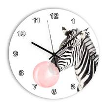 Cartoon Zebra Acrylic Digital Wall Clock Modern Design Silent Round Living Room Decorative Clock on the Wall Home Decor 2024 - buy cheap
