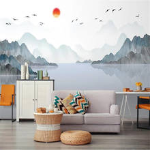 Milofi modern minimalist new Chinese abstract mood simple elegant landscape large wallpaper mural background wall 2024 - buy cheap