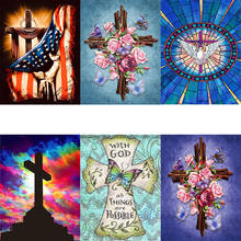 AMTMBS-pintura por números de Jesús, Cruz religiosa, lienzo para colorear por números, decoración artística de pared, pintado a mano 2024 - compra barato
