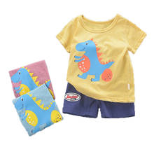 Summer Toddler Kids Clothing Sets Baby Boy Short Sleeve T Shirt Tops Shorts Set Kids Cartoon Dinosaur Clothes For Boys Outfits 2024 - buy cheap