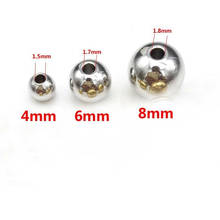 100pcs/lot Wholesale Stainless Steel 4/6/8mm Round Spacer Small Hole Beads For DIY Jewelry Making Findings Loose Beads 2024 - buy cheap