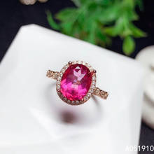 KJJEAXCMY ювелирное изделие из стерлингового серебра 925 пробы, инкрустированное натуральным розовым топазом, Женское кольцо, популярное 2024 - купить недорого