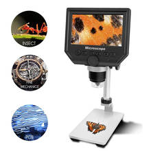 Microscopio Digital USB 600X 4,3 con pantalla LCD, Lupa Electrónica de vídeo HD 3.6MP 8 LED con batería de litio recargable integrada 2024 - compra barato