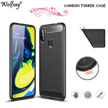 Cubierta de fibra de carbono para Samsung Galaxy A11 caso 6,4 pulgadas parachoques de goma de silicona caso para Samsung A11 caso para Samsung galaxy A11 2024 - compra barato