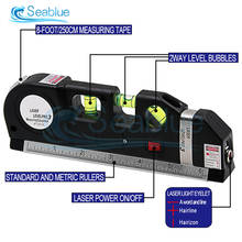 1 pçs multiuso ajustado 2 linhas nível horizonte laser vertical nível de medição fita alinhador bolhas régua réguas métricas 2024 - compre barato