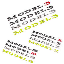 vxvb For Model 3 S X Three 2021 Logo Letters Tail Letter Label Car Accessories Model3 ModelS ModelX Sticker 2020 Tesla Model 3 2024 - buy cheap