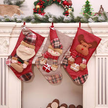 1 шт. рождественские носки, рождественские украшения для дома, украшения для рождественской елки, мешок для конфет, подарочные носки 2024 - купить недорого