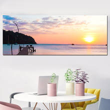 Pintura de paisagem, pôster e impressão sobre tela de pôster para parede do mar, arte de parede para sala de estar, escritório 2024 - compre barato