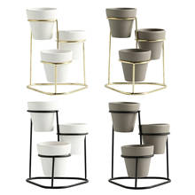 Vasos suculentas indoor com suporte de metal coleção de decoração em miniatura 2024 - compre barato