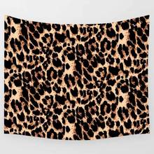 Simsant-tapiz con estampado de animales salvajes, Arte con patrón de piel de leopardo, tapices colgantes de pared para sala de estar, decoración del hogar, pancarta 2024 - compra barato