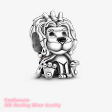 100% 925 Sterling Silver Wavy Union Jack Lion Charm beads Fits Original Pandora bracelets Jewelry Making 2024 - buy cheap