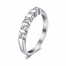 Изысканные женские кольца с фианитом AAA обручальное свадебное кольцо из титановой стали не выцветают ювелирные изделия подарок 2024 - купить недорого