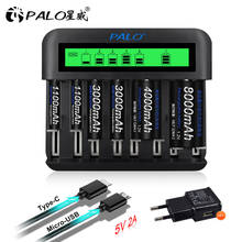 Cargador de batería AA con pantalla LCD inteligente de 8 ranuras, 1,2 V, AA, AAA, SC, C, D, tamaño de batería recargable de 1,2 V, Ni-MH, ni-cd 2024 - compra barato