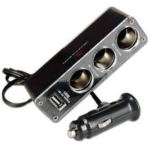 3 WAY MULTI SOCKET CAR CIGARETTE LIGHTER SPLITTER USB PLUG CHARGER DC 12V/24V Triple ADAPTER With USB Port 2024 - buy cheap