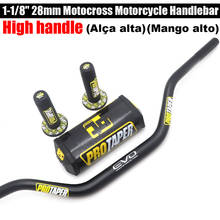 High handle 1 1/8" Fat Bar 28MM Handlebars + Grips + Bar Pad Motorcycle MX Motocross Pit Dirt Bike for EXC CRF YZF250 KLX RM 2024 - buy cheap